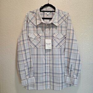 Wrangler Women's 3XL Retro Long Sleeve Pearl Snap Plaid Western Shirt